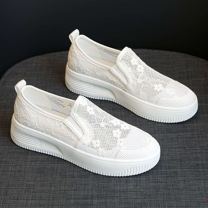 New Plus Size Women's Small Fragrance Style Fisherman Summer Mesh Slip-On Lazy Flat Pregnant Women Shoes