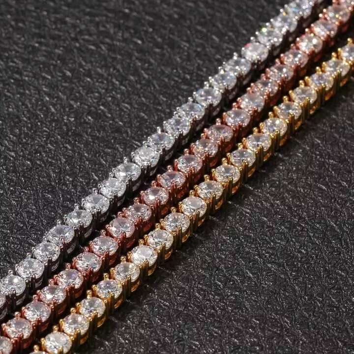 Personalized Custom Moissanite Tennis Chain 3mm 4mm 5mm 6mm 925 Silver Cuban Link Necklace Hip Hop Style Daily Wear for Men