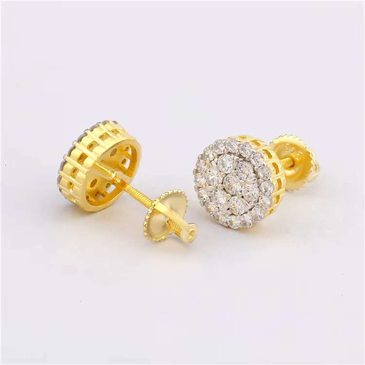 Unique Design Hip Hop Style Personalized Fashion Jewelry Trend 925 Silver D Color Moissanite Round Stud Earrings