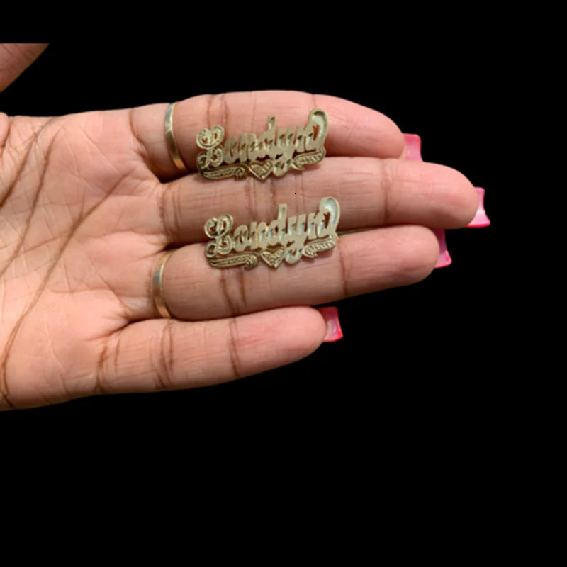 Double Plated Custom Earring Personalized Women Letter Customized Name Earrings Hiphop Women Jewelry Drop 250529