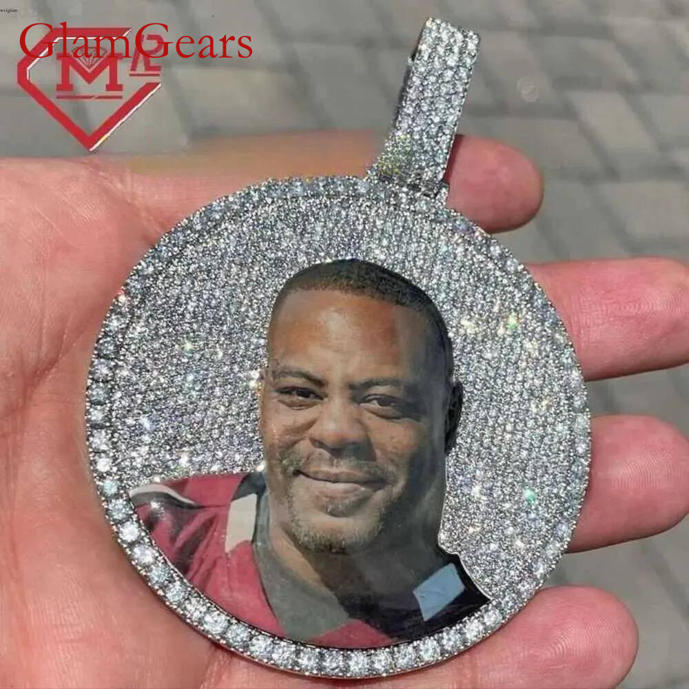 Memory Vvs Sier Custom Iced Out Picture Pendant Moissanite Customize any photo pendant