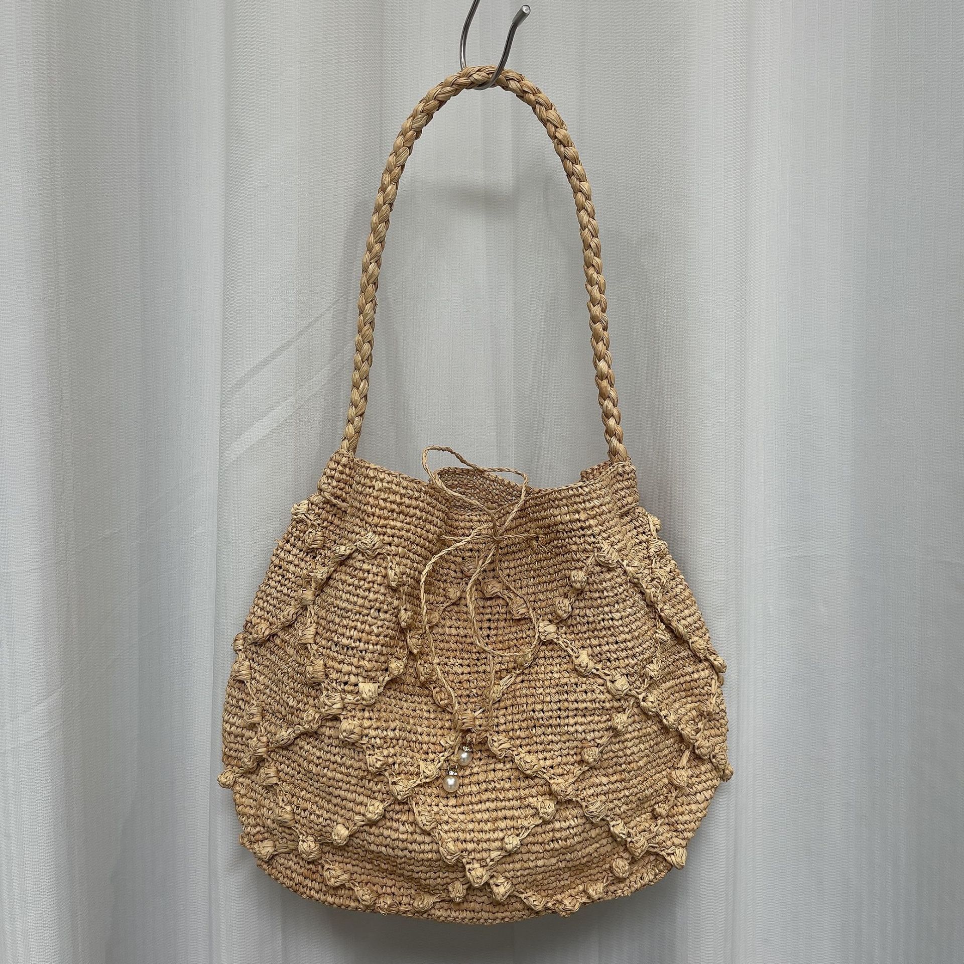 Top Brand High Quality New Style High-Quality Exquisite Crochet Straw Bag Rose Crossbody Bag Vintage Summer Handmade Shoulder Bag New Free Delivery De