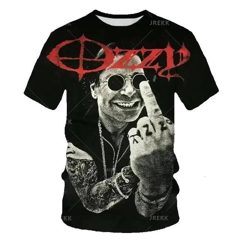 Ozzy Osbourne Punk Rock Band Print T-Shirt, Fashion Creative Rapper Clothing, 3D T-Shirt for Men and Boys