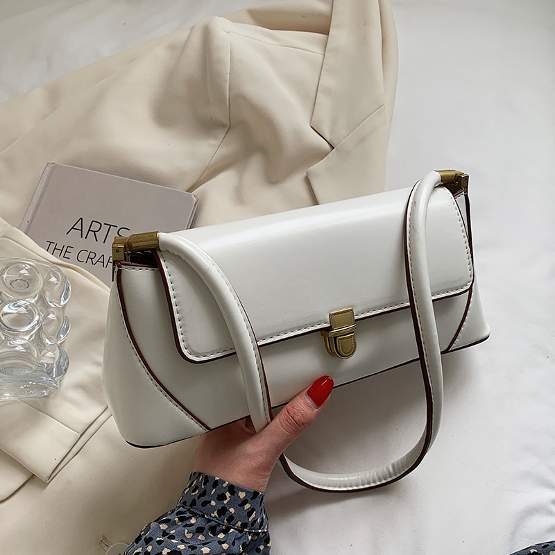 designer Korean Style INS Fashion Versatile Trendy Women's Bag Small Square Bag Solid Color Casual Versatile Business Women's Bag Underarm B