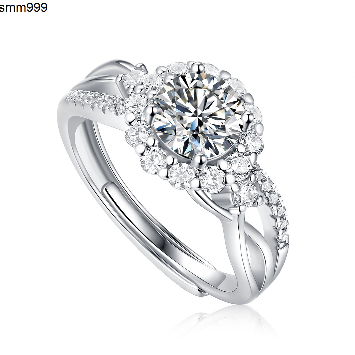 Women Mossinate Diamond Jewelry 925 Sterling Silver Ring 1ct Ct Diamond Moissanite Ring