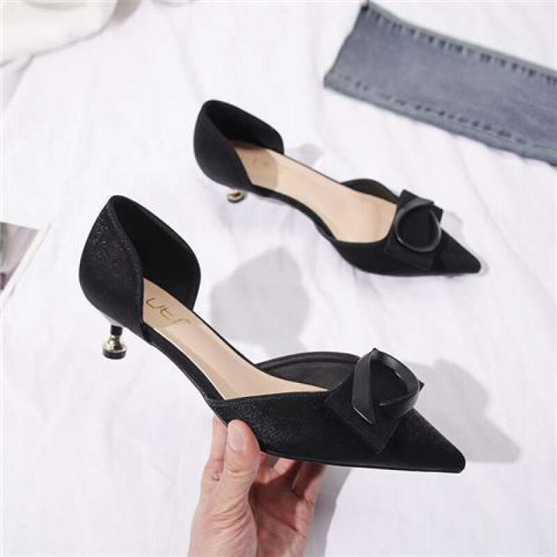 Fresh Style High Heels 2021 New Korean Version Versatile Single for Women Summer Low Heel Fashion Large Size Women's Shoes 41 to 43