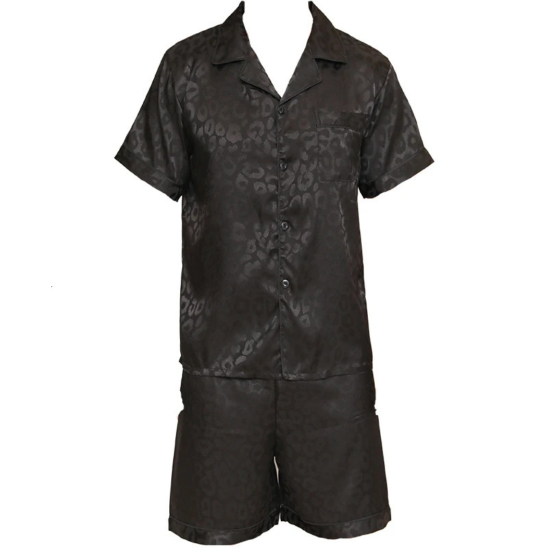 Mens pajamas short sleeved summer ice silk home clothing mens casual thin cardigan can be worn y250526