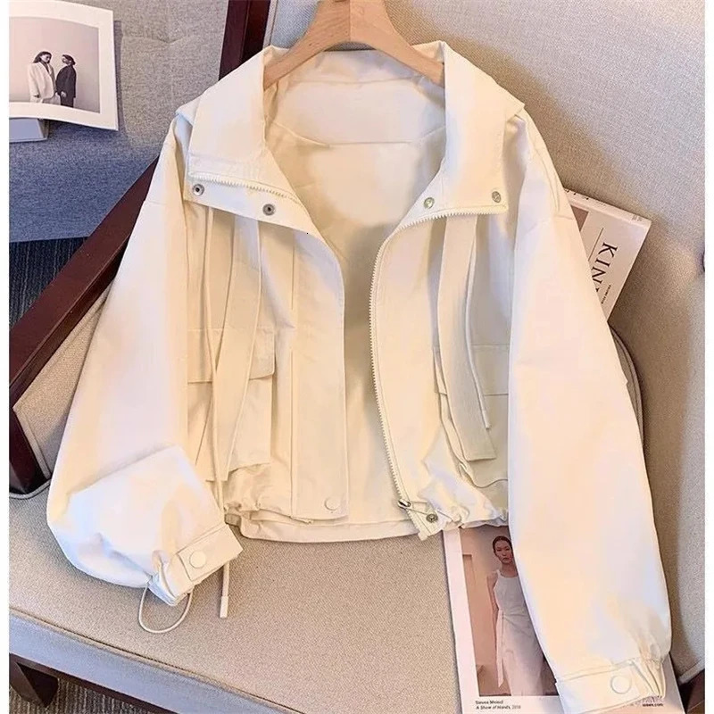 Womens Short Coat Spring Autumn Temperament Long Sleeve Fady Outerwear Comfortable Versatile Casual Ladies Loose Jackets 250527