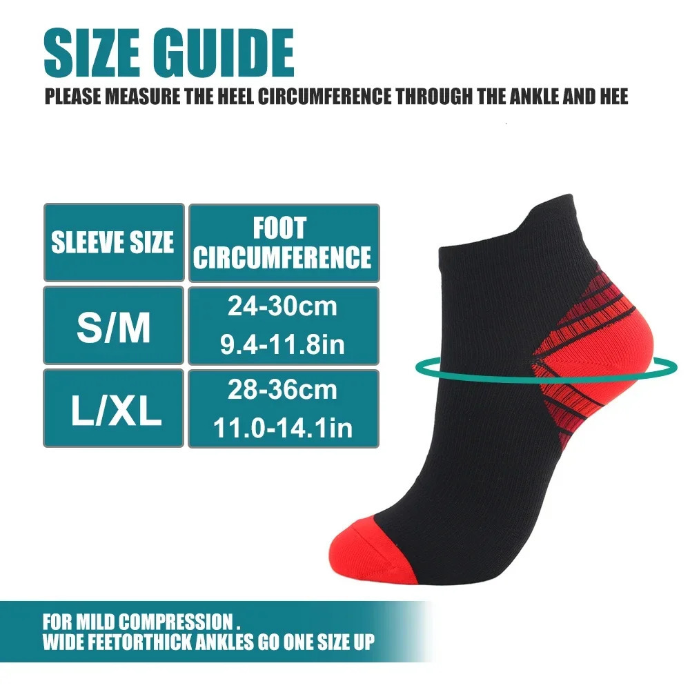 GOMOREON 1Pair Ankle Compression Sock for Men and Women Low Cut Running with Support 250530