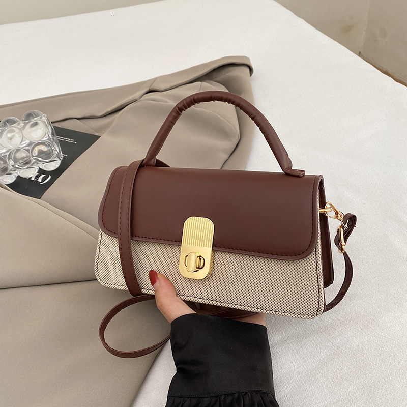 Trendy And Stylish Women's Bag 2025 New Commuter Shopping Bag Fashion Versatile Crossbody Color Block Free Shipping Designer Underarm Small Squar