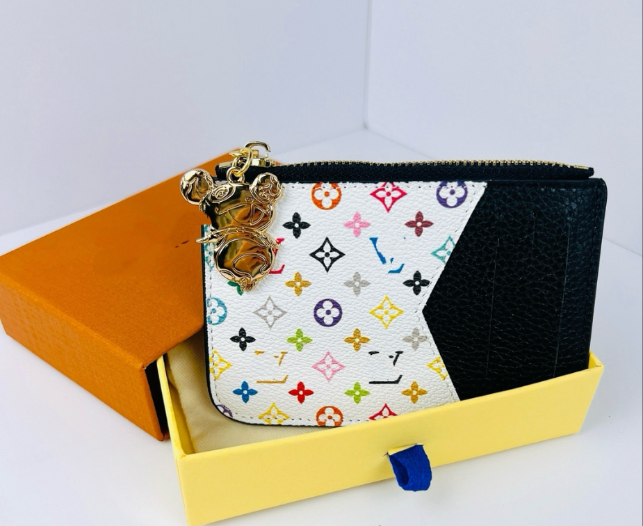 2025 wallet leather takashi murakami holder coin purses luxury designer women panda folding wallet credit card holder key pouch zippy coin new fashion men credit