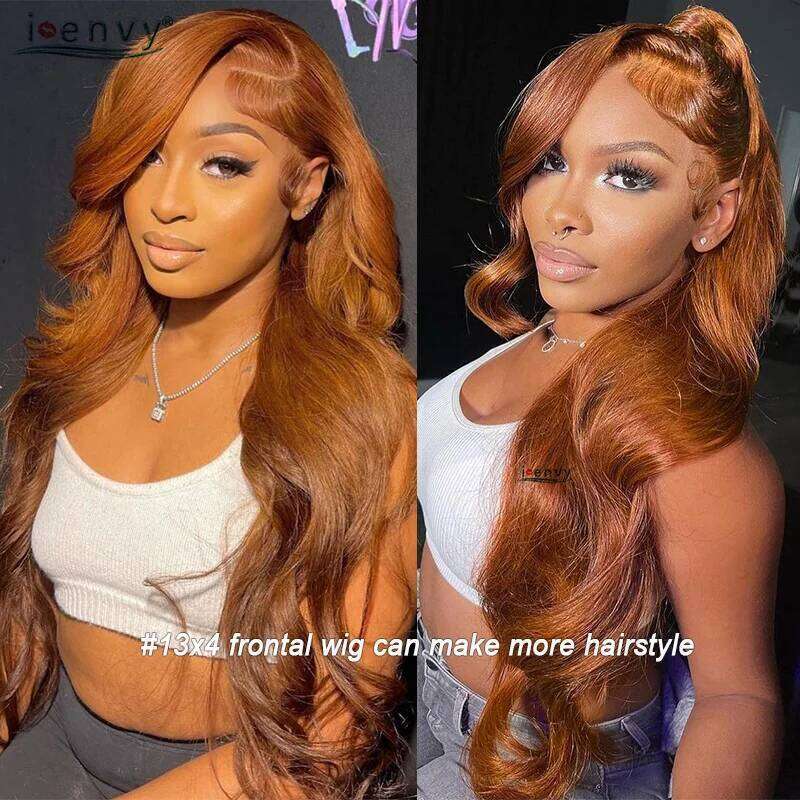 13x6 Ginger Blonde Pre Pluck Body Wave Colored Red 13X4 Hd Frontal Human Hair Bury Lace Front Wigs