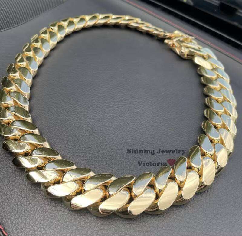 Hip Hop Jewelry Men Fashion Rapper 14K Gold Plating 999 Solid Sier Cuban Chain
