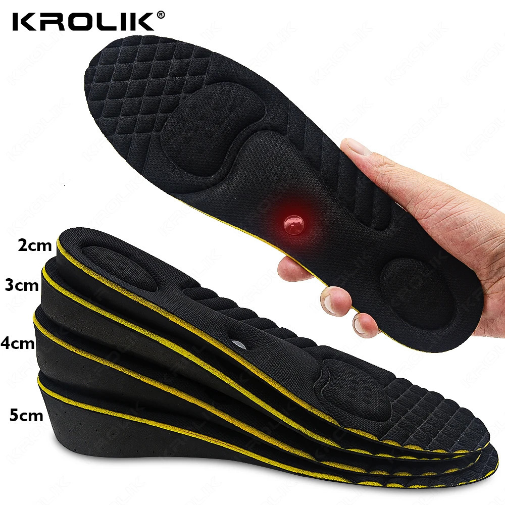KROLIK EVA Magnet Elevator Insole Invisible Height Increase Insoles 2/3/4/5CM Insert Foot Massage Sports Warm Full Pad Unisex 250528