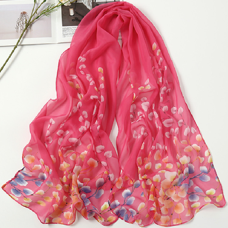 K886 Chiffon scarf shawl, fashionable and versatile sunscreen scarf, elegant four-season decoration, women's beach towel gift scarf