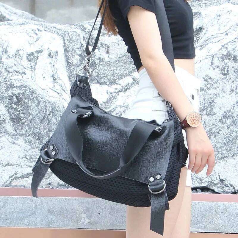 Jamhoo Large Leather Mesh Handbags Famous Brand Tote Big Ladies Shoulder Bags For Women Bolas Hobo