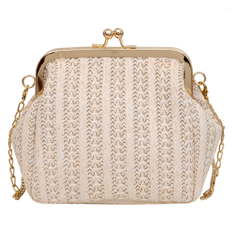 Free Shipping Designer Chain Handbag Versatile Crossbody Woven Bag Womens Clip Mouth Shell Bag New Korean Version Fashion