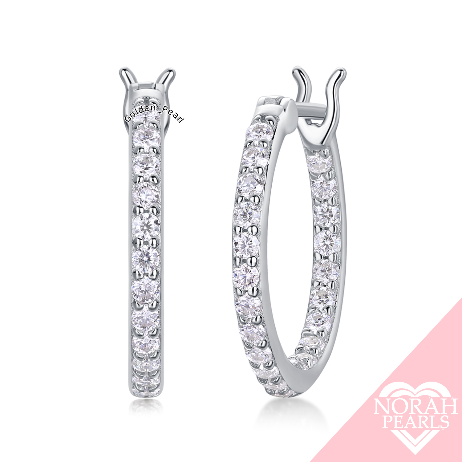 Moissanite Hoop Earrings in 925 Sterling Silver - Wholesale Jewelry Collection