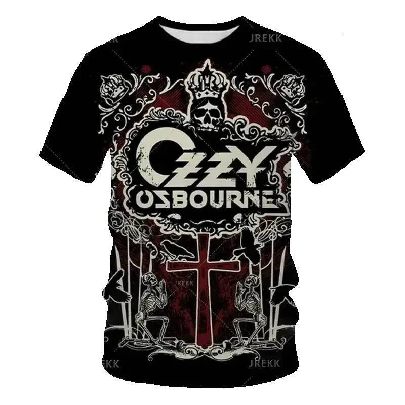 Ozzy Osbourne Punk Rock Band Print T-Shirt, Fashion Creative Rapper Clothing, 3D T-Shirt for Men and Boys
