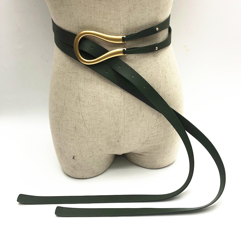 Womens Women Belts for Woman Leather Ladies Cow Cowhide Brown Brand Genuine Black Designer Thin Brands Belt Horseshoe Buckle U-shaped Luxury Personali