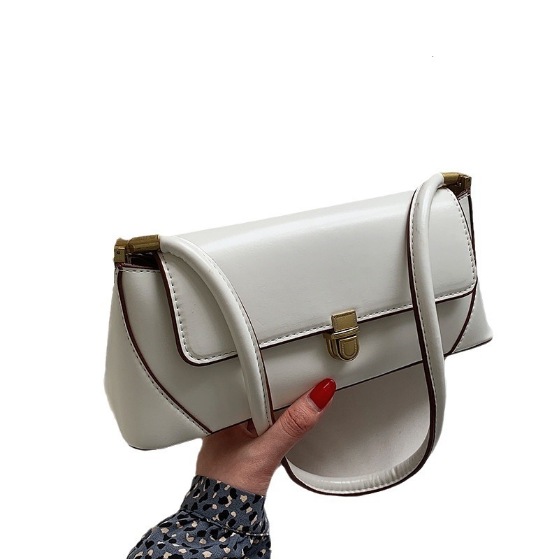 designer Korean Style INS Fashion Versatile Trendy Women's Bag Small Square Bag Solid Color Casual Versatile Business Women's Bag Underarm B