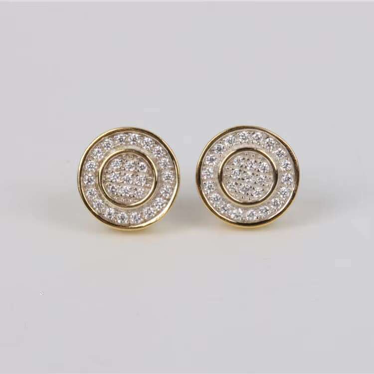 Full Iced Out VVS Moissanite Earrings 18k Gold Plated Fine Jewelry S925 Silver Men Women Hip Hop Moissanite Stud Earrings