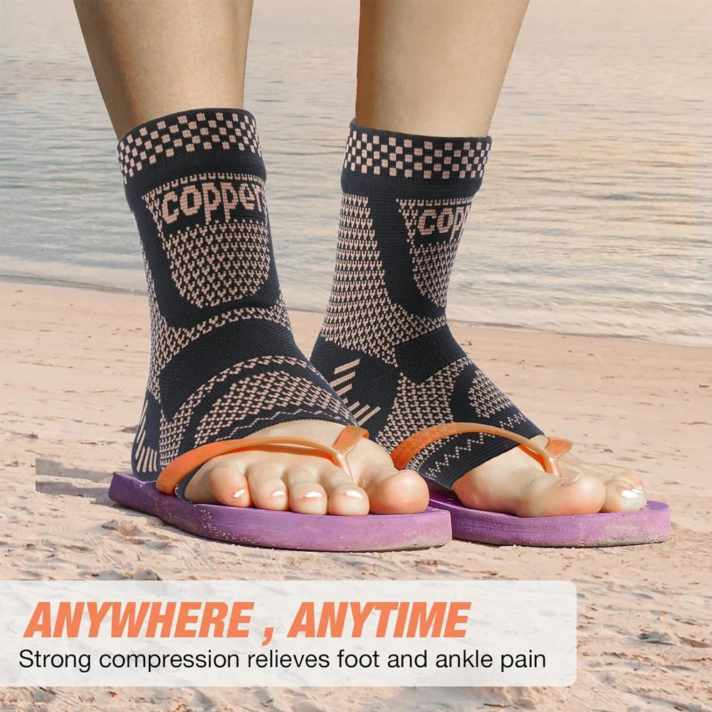 1PC Copper Infused Ankle Support Compression SocksAnkle Braces for Men WomenAnkle SleevesFoot Wraps 250530