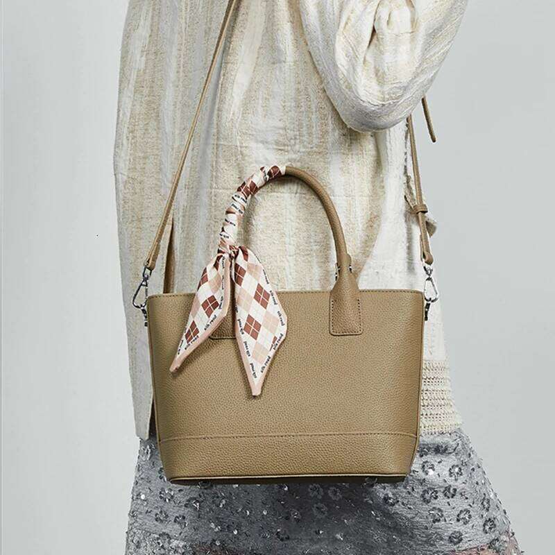 Designer Luxury Hifashion Trendy Genuine Leather Bucket Tote Handbags For Women 2025 Designer Basket Work Ladies Shoulder Crossbody Bags