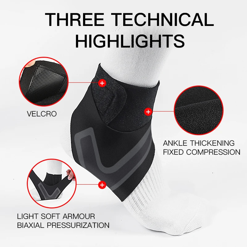 2PC Adjustable Ankle Support Pad Sleeve Pressure AntiSpinning Elastic Breathable Fitness Sports Safety Prevention 250530