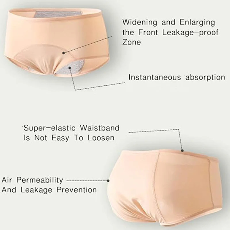 5PCS Menstrual Panties Physiological Pants Teens Breathable Leakproof Brief Postpartum Underwear 250526