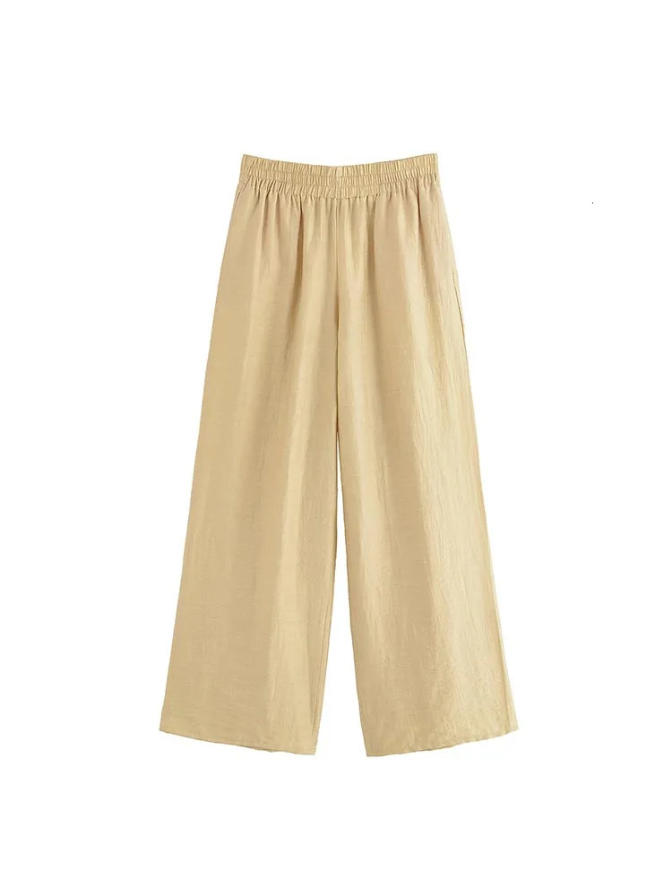 Women Summer 2-Pieces Sets Fashion Loose Solid Shirts Tops and Wide Leg Pants Female Elegant Street Two Suits Clothing 250527