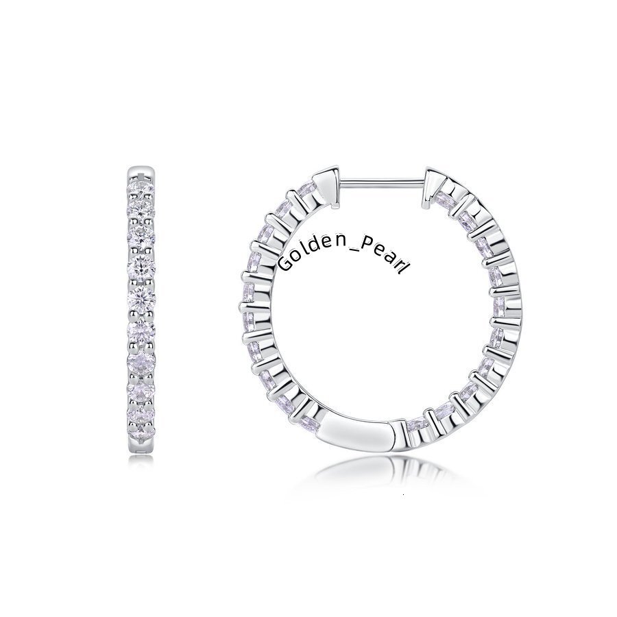 2.52CTW Moissanite Hoop Earrings 925 Sterling Silver 18K Gold Plated Double Row Sparkling Jewelry for Women Gift Daily Earrings