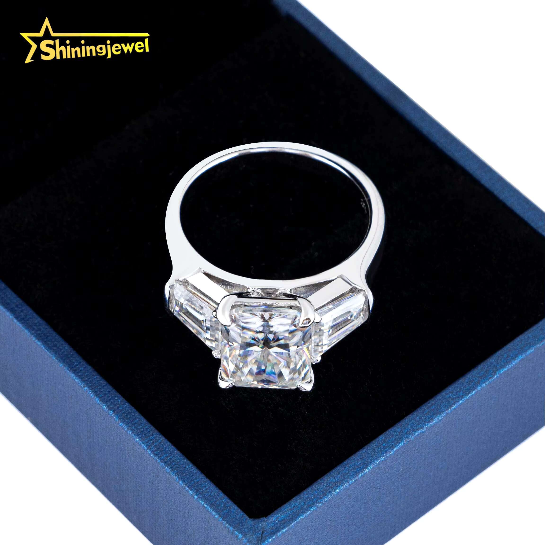 Fine Jewelry New Design 925 Sterling Silver Moissanite Ring Custom Iced Out Women Hip Hop Rings