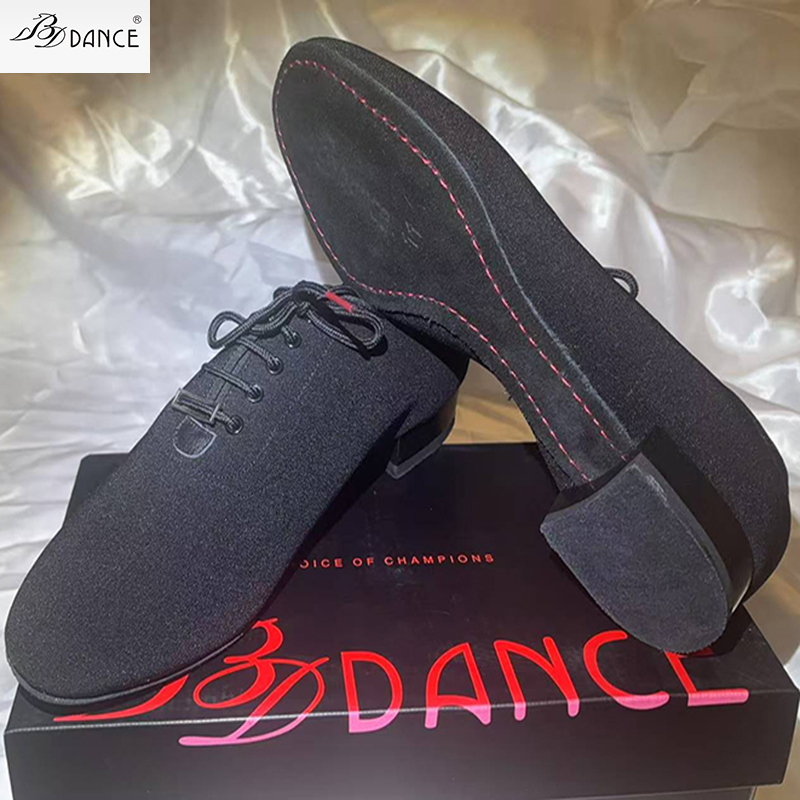 317 Oxford Cloth Latin Dance Shoes for Men Adult National Standard Lombard Tea Dance Shoes Two Point Dance Hall SALSA Authentic Odor proof Anti slip B
