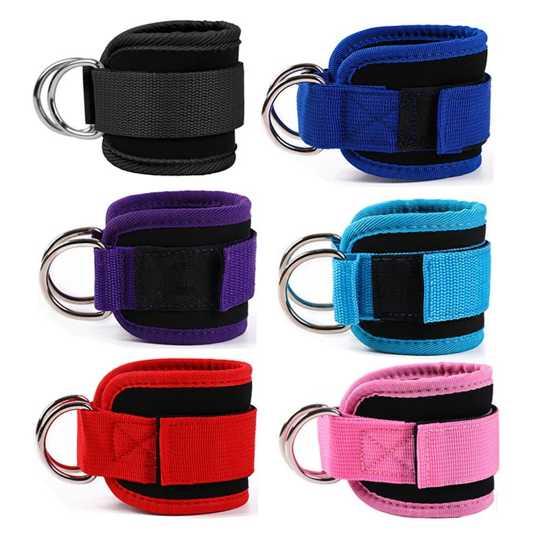 1PC Fitness Gantry Ankle Buckle Training Leg and Hip Device Double D Tension Foot Ring Legging Strap Accessories 250530