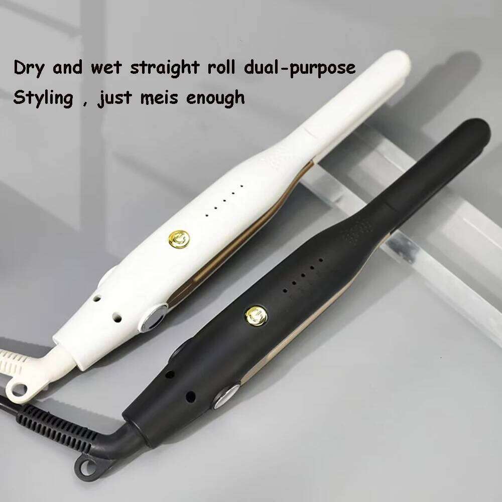 Straightener Curler 2 In 1 Small Flat Iron Ceramic Crimper Corrugation Short Fluffy Hair Styling Tool