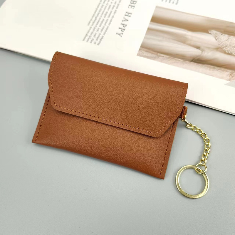 Cross border thin buckle simple women s coin wallet bank card clip coin fashion wallet fashion designer fashionable women s handbag wallet