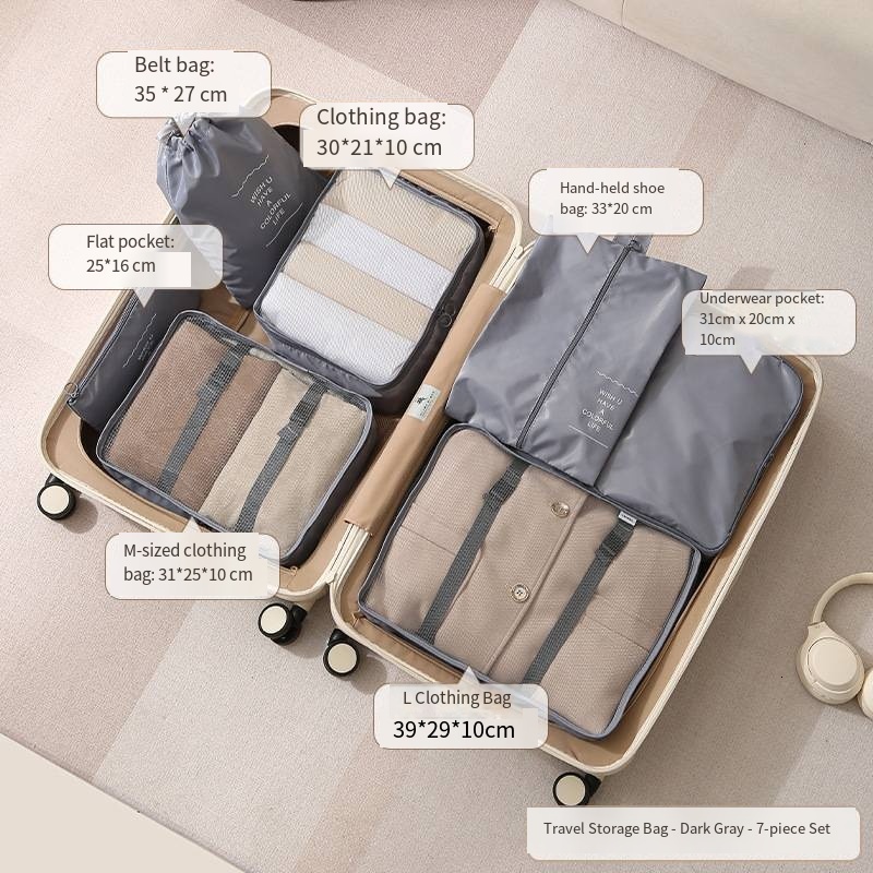 Top Brand High Quality New Style Travel Storage Bag Multi-Functional Clothes Suitcase Bag Seven-Piece Set Compressible Storage Bag New Free Delivery D