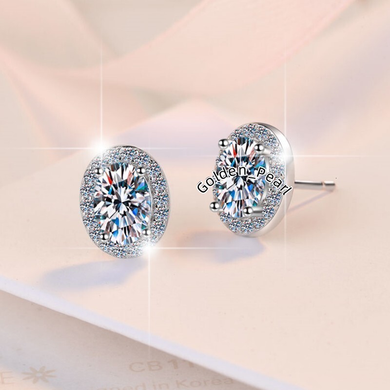 Gorgeous Aesthetic Withe GRA Certified VVs1 D Color VVS1 Oval Diamond Moissanite 925 Sterling Silver Earrings