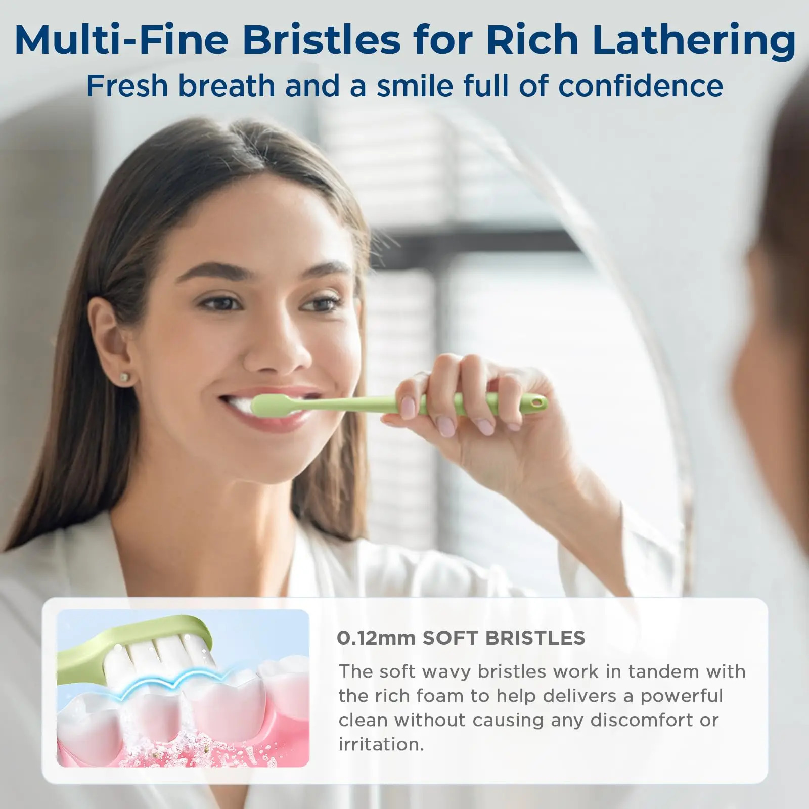 Super soft toothbrush suitable for adult sensitive gums upgraded 20000 soft bristle toothbrush with 8 holes 250528