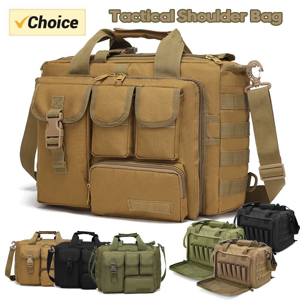 Range Storage Bag Molle System Outdoor Hunting Accessory Nylon Gun Tactical Case Bags Pistol Tool Shoulder Pack Sniper Black