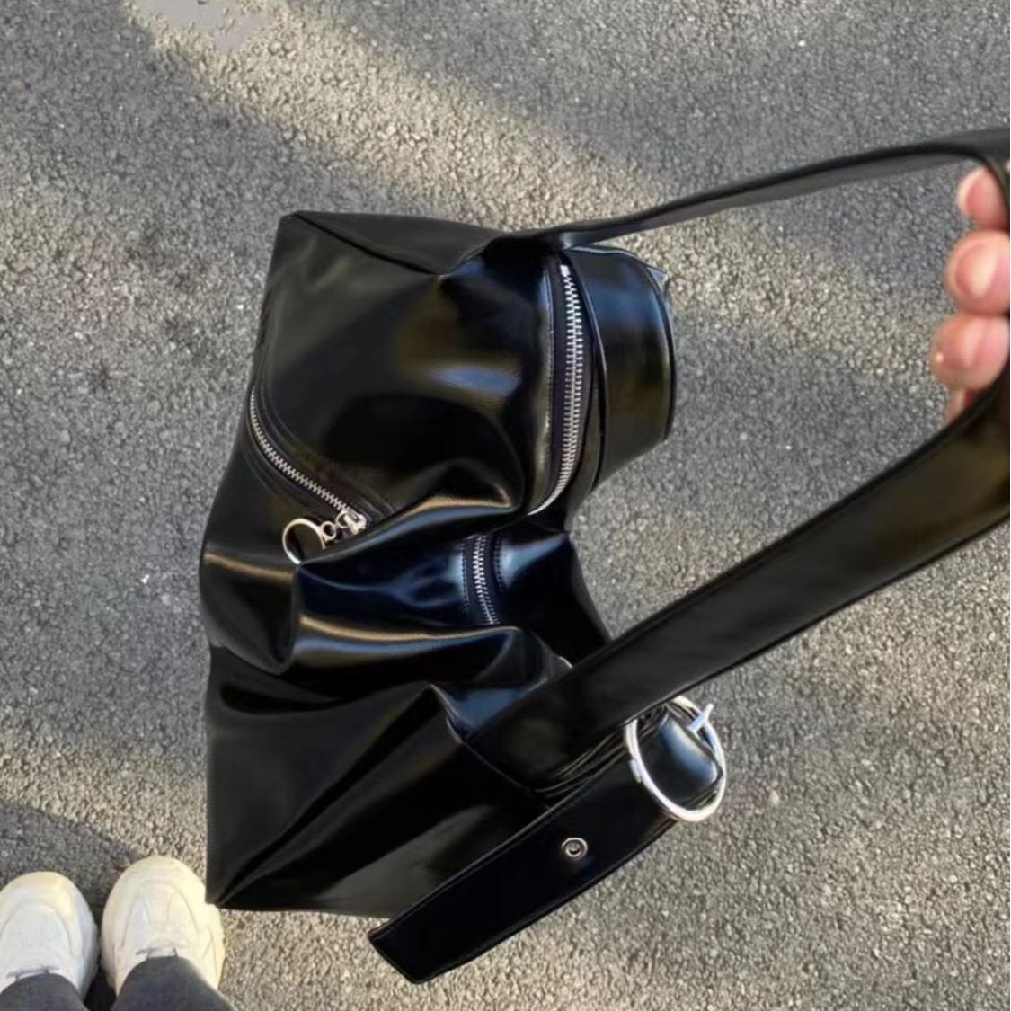 designer Large Capacity 2025 New Style Trendy Soft Leather Bag High-end Tote Bag Motorcycle Bag Crossbody Bag Casual Women's Bag