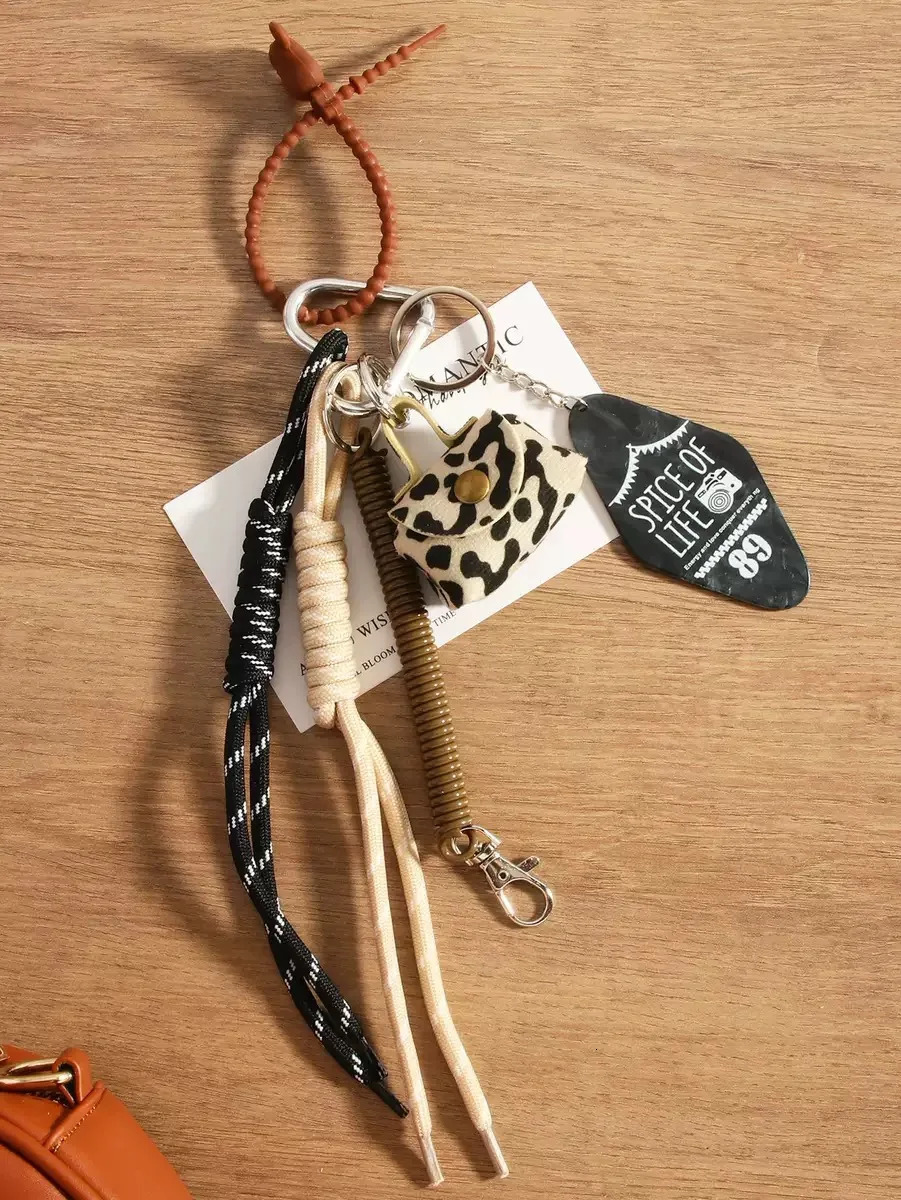 product Cute little bear butterfly apple Pendant starfish Black Eight Backpack pendant Key Chain 250530