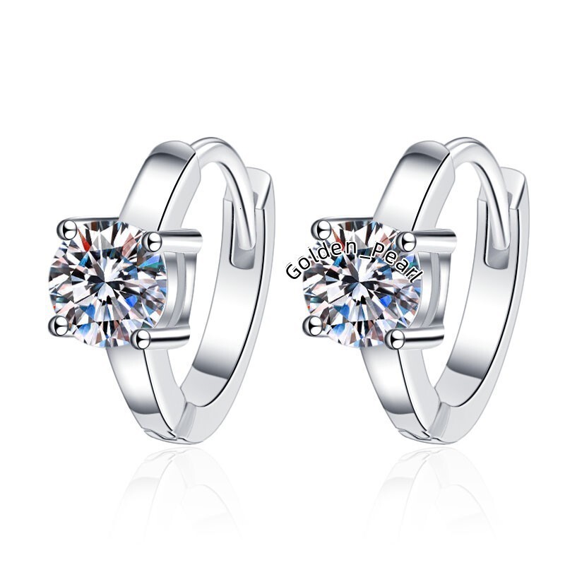 925 Sterling Silver Sparkling Piercing Earring Fine Jewelry 1 Carat D Color Moissanite Ear Stud Earrings for Women
