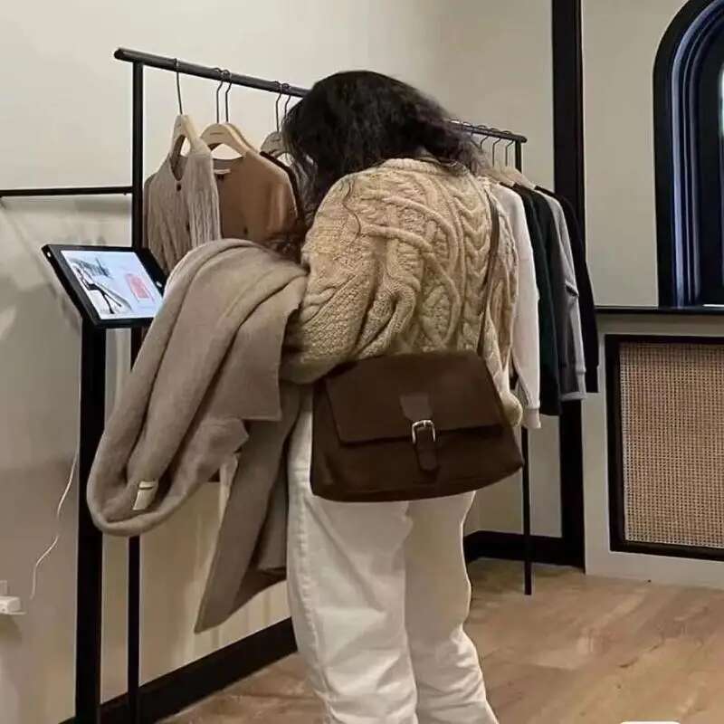 2024 Market New Top Grade Suede Brown European And American Women's Casual Shoulder Crossbody Bag Fashion Hot Selling Style 250601