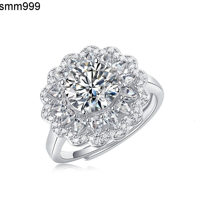 Jiuzhuan Jewelry 925 Sterling Silver Ring 2ct Moissanite Custom Engagement Wedding Ring for Women