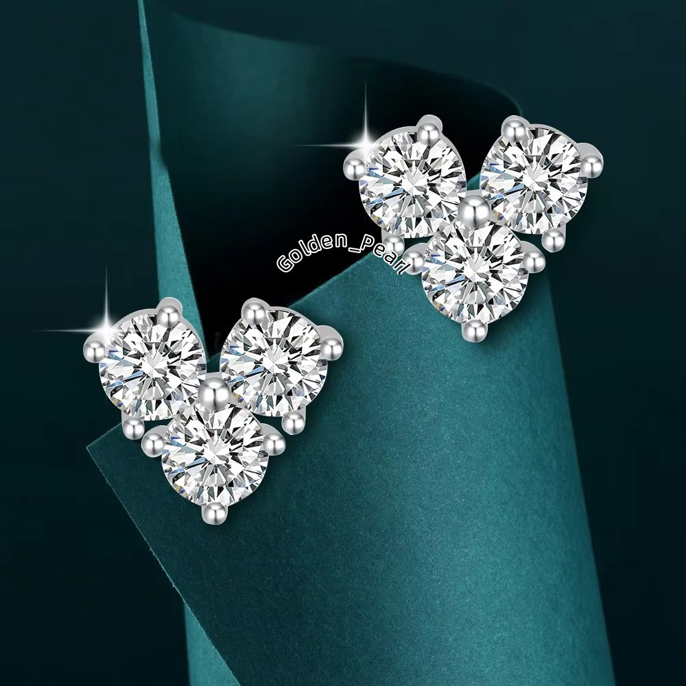 0.6cttw Moissanite Diamond Stud Earrings with GRA Certificate 925 Sterling Silver Heart Shape Earring for Women