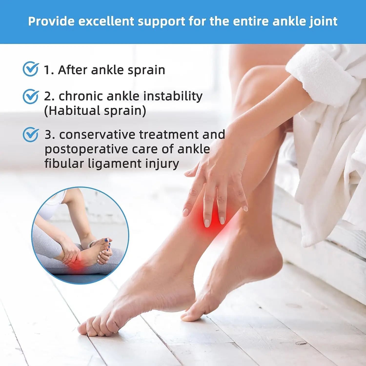 Ankle BraceStirrup Splint Adjustable Rigid Stabilizer for Sprains Tendonitis PostOp Cast Support and Injury Protection 250530