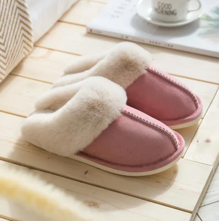 Suede cotton slippers for warm home in autumn and winter thick soled woolen slippers Z 6.1-3