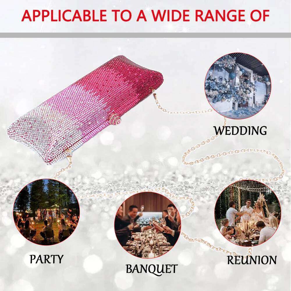 New Brand Ladies Fashion Clutch Wedding Party Dinner Christmas Gift Dia Handbag Banquet Crossbody Bag